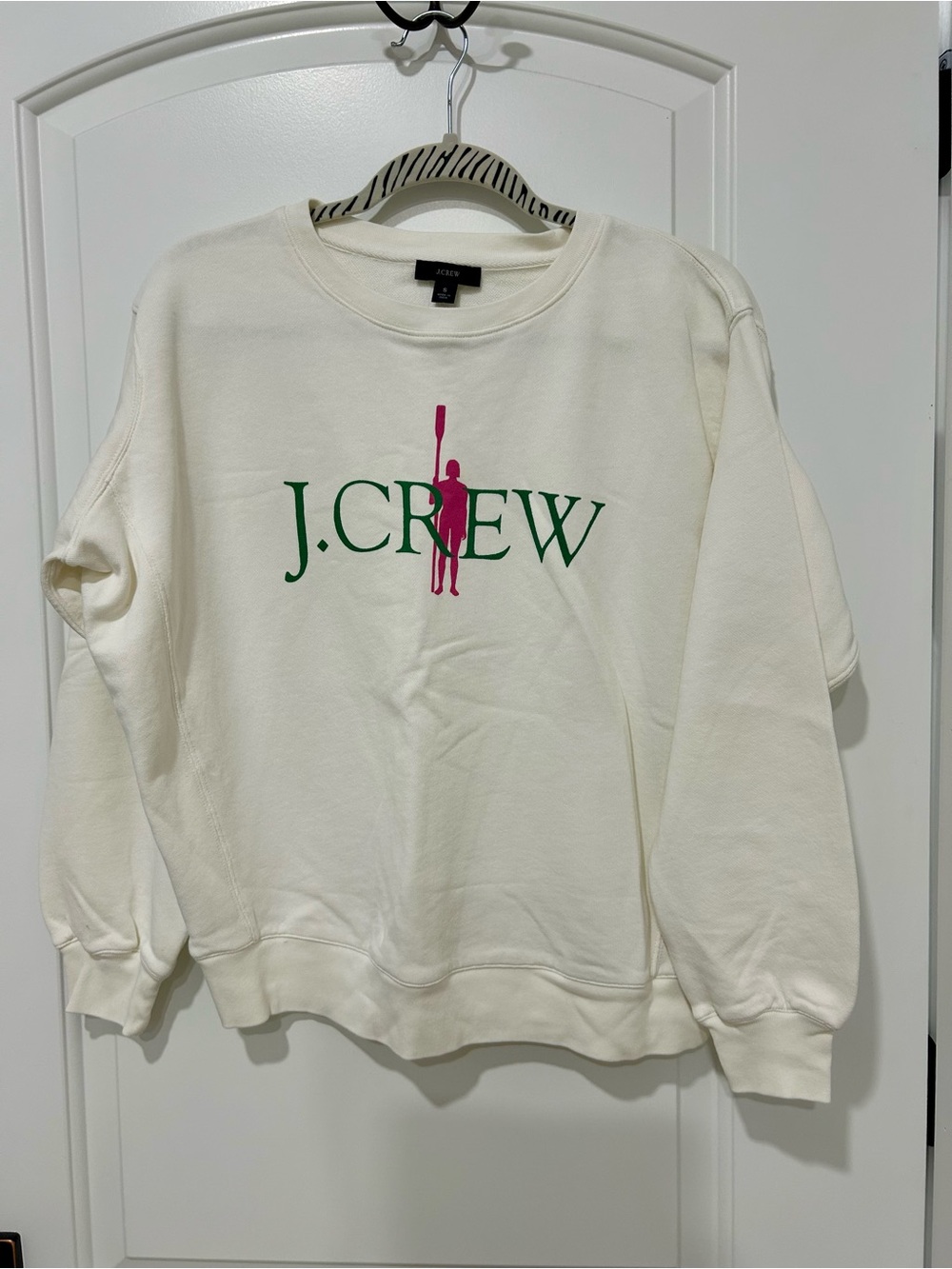 J. Crew Women’s Cream Logo Crewneck Sweatshirt / Sm